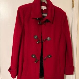 Calvin Klein Women's Red Toggle Wool Coat